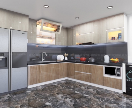 Tủ bếp Acrylic nội thất ECV thiết kế ưa chuộng của khách hàng